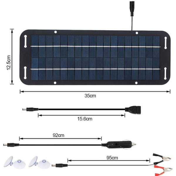 12V 30W Bærbar Solcellepanel Bil Båd Strøm Solcellepanel Batterioplader Vedligeholdelsesenhed til Bil Traktor Båd RV