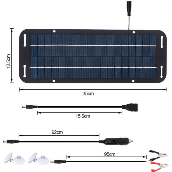 12V 30W Bærbar Solcellepanel Bil Båt Strøm Solcellepanel Batterilader Vedlikeholdslader for Bil Traktor Båt RV