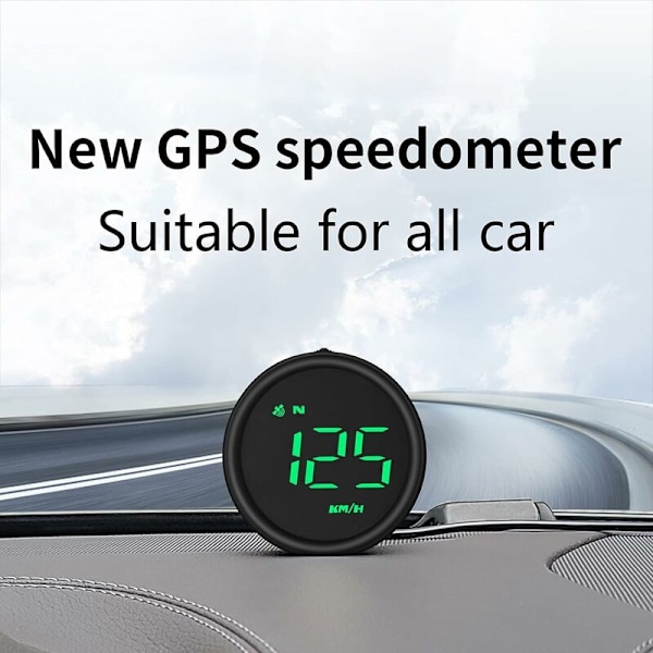 Universal Digital GPS Speedometer, Overspeed Warning, Kilometertæller, Træthedskørsels Påmindelse til Alle Køretøjer (Sort) - DENUOTOP