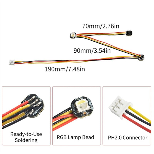 SB RGB Kit V1.0 LED Lys, PH2 0 Stik til Voron 2.4 StealthBurner Ekstruder, 3D Printer Dele