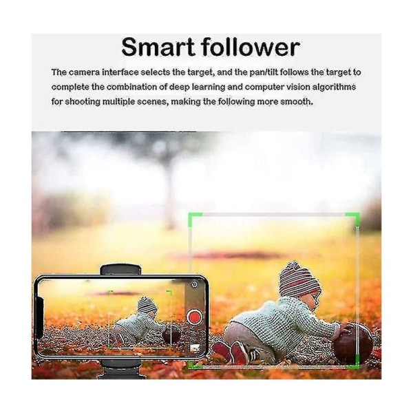 Smartphone Gimbal Stabilisator, 360 Rotation Automatisk Ansiktsföljning Smartphone Hållare (bebetter)