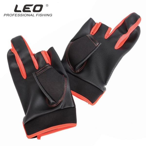 Fiskeri Vinter Sport Læder Fiskeri 3 Halvfingre Elastisk Anti-Slip Bløde Fiskeri Fingre til Camping