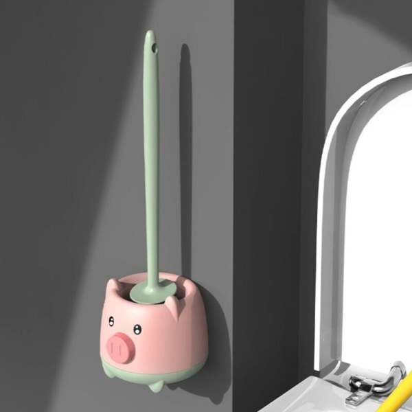 Toiletbørste og holder, kompakt toiletskål rengøringssæt til dyb rengøring af badeværelset