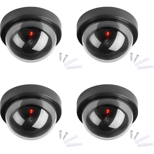 Dummy kameror, säkerhetsdocka CCTV kupolkamera med LED-blixtljus för företagsbutiker Hem, inomhus utomhusbruk, dummy kamera falsk övervakning C