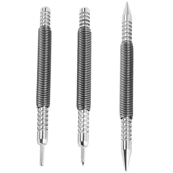 3-pak hængselsstift og studs center punch værktøj fjederbelastet dør studs 1/32 tommer 1/16 tommer dobbelt hoved, 1/8 tommer