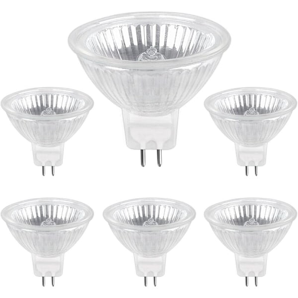 Halogenlampa GU5.3 35W 12V, 680lm Varmvit 2700K Dimbar, MR16 Halogen Spotlampa, 6-pack