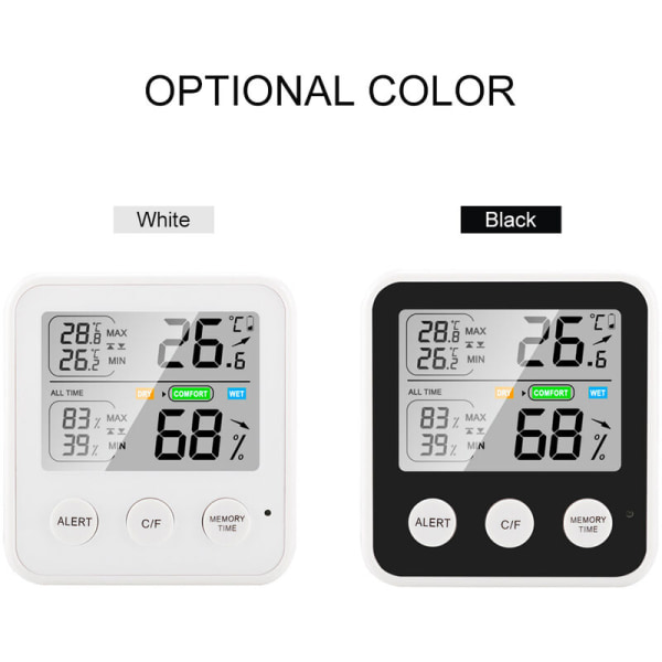 Digital elektronisk temperatur- og fuktighetsmåler med høy presisjon for innendørs