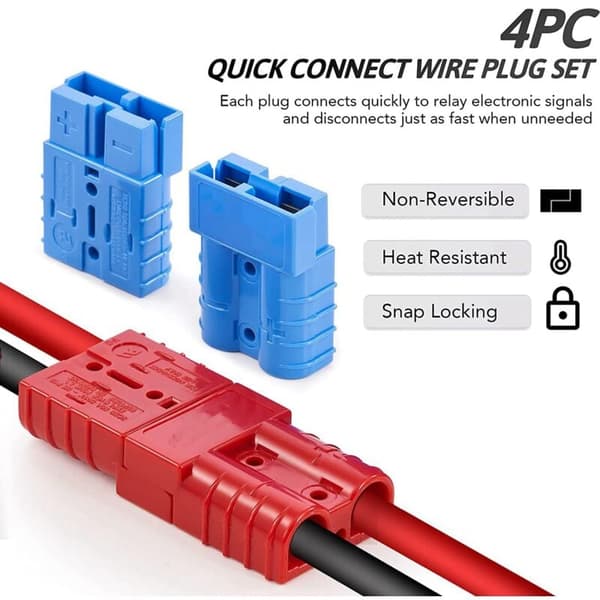 2 stk. 6-12 AWG 50A batteristrømforbindelseskabel afbryderkit til Anderson spil trailer