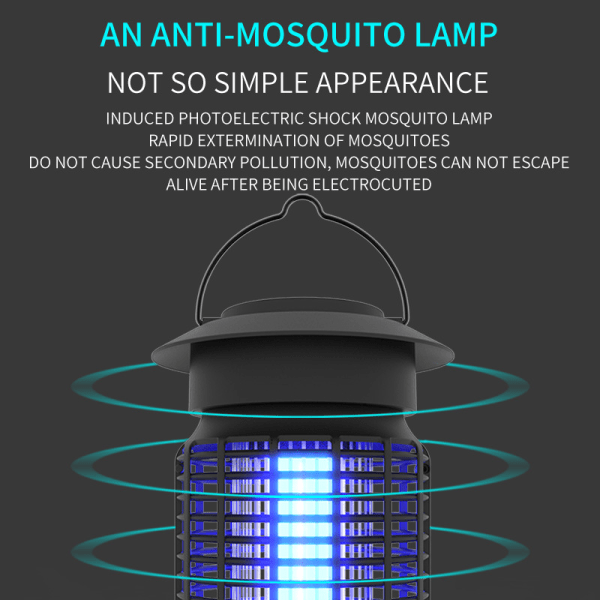 Elektrisk myggdödare inomhus och utomhus - Vattentät elektronisk myggdödare med hög power , flugfälla trädgårdsbuggdödare, hushåll, kök