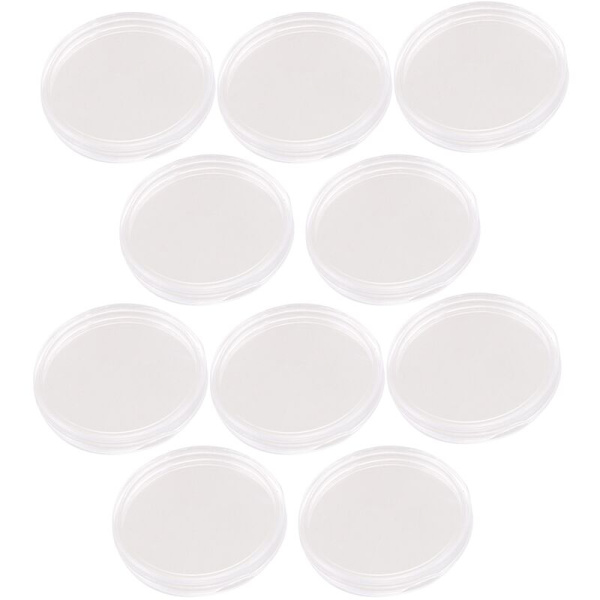 10 kpl pyöreä läpinäkyvä muovinen kolikkolaatikko 30mm