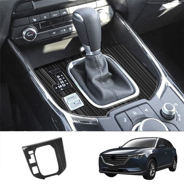 Bil Rustfrit Stål Center Gear Shift Panel Kontrolpanel Dekal Interiør Modifikation til CX9 -9 2022+ LHD