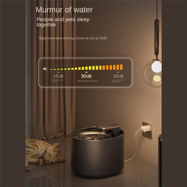 3L Automatisk Stum Dyrefoder Skål USB Opladning Auto Elektrisk Dyrefoder Drik Dispenser Hvid