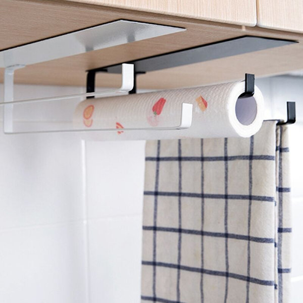 Keittiöpaperiteline Kylpyhuoneen teline WC-pyyheripustin Ripustimet Kotivarasto Paperiteline Organizer Musta