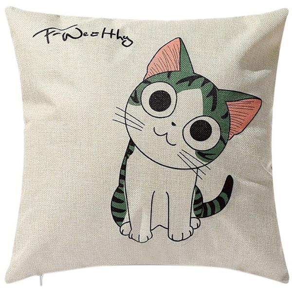Firkantet pude Kat Dekoration Pudebetræk Pudebetræk til sofa bil, Fashion Mønster 45X45Cm