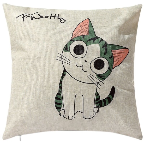 Kvadratisk kudde Katt Dekor Kuddfodral Kuddfodral för Soffa Bil, Fashion Mönster 45X45Cm