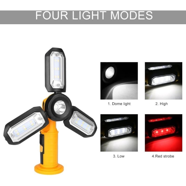 LED arbejdslampe USB genopladelig magnetisk arbejdslampe genopladelig udendørslampe