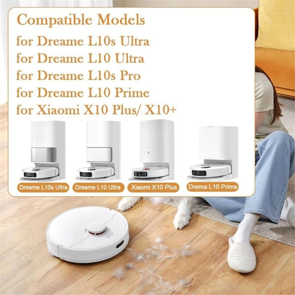 Reservedeler for L10S Ultra/L10 Ultra/L10S Pro, X10 Plus: Hovedsidebørste, HEPA-filtre, Moppputer