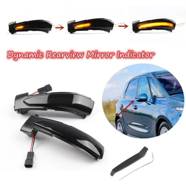 Dynamisk LED-bakspeilindikatorlys for bil til 508 C4 DS5 2011-2018