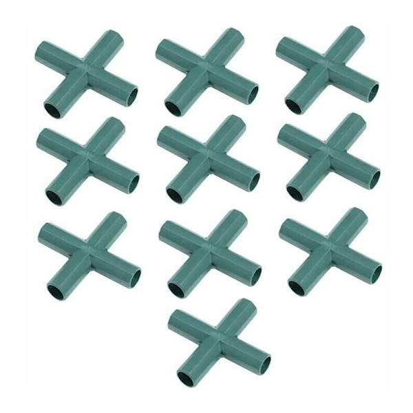 Drypningsvandingssæt, Plastikrammeforbindelser Forbindelser Højre Hjørne Rørforbindelser Drivhusbygning Forbindelser 16mm 4 Vejs Kryds 10stk