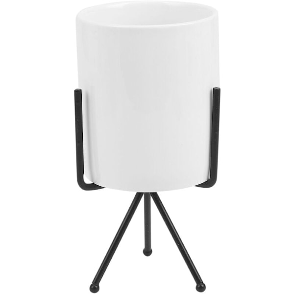 Nordisk stil keramisk blomkruka planter järnram växtstativ grön växt blomkruka kontor skrivbordsdekoration prydnad svart