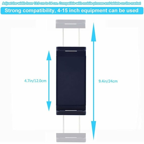 (Svart) Bil CD-spor Telefonholder, 360° Håndfri CD-spiller Mobiltelefonholder Klemme for Smarttelefonnettbrett innen 15 tommer