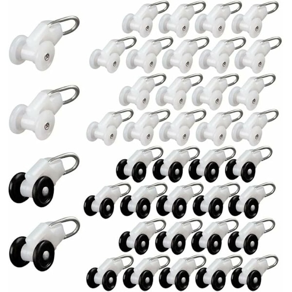 Gardinskinne Ruller 40 Stykker Pergola Krog Skinne Gardinskinne Ruller Metal Trinse Hjul Krog Skydende Gardiner Gardinstang Ruller Skyder Gardin