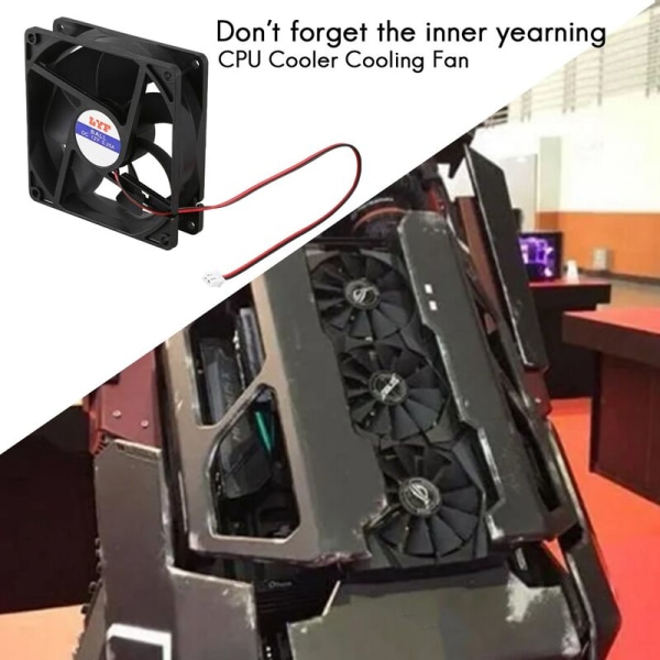 92 x 92 x 25mm DC 12V 2Pin 65.01CFM Computer Case CPU Køler Ventilator