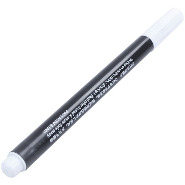 1 x Tygmarkeringspennor Permanenta Färger för Kläder T-Shirt Skor Textil DIY Vit