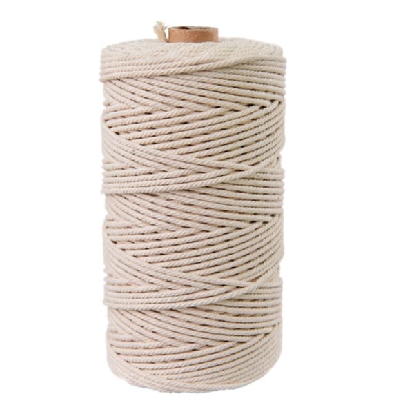 Naturlig Bomuld, Hvid Snøre, DIY, Makramé (200M-3Mm)