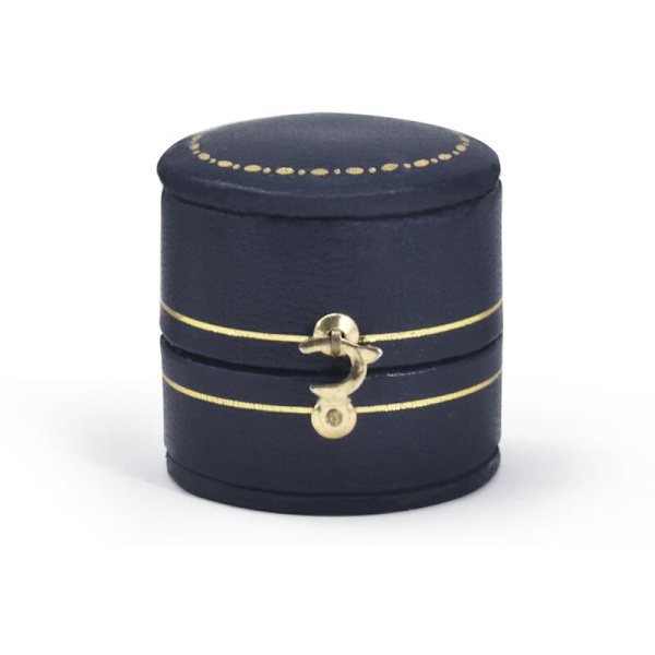 Vintage Ring Box Smykke Display Organizer Box PU Læder Outlet(Blå)