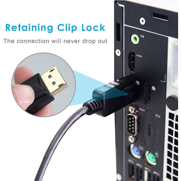 Displayport (DP) till DVI-kabel, guldpläterad, 1,8 meter