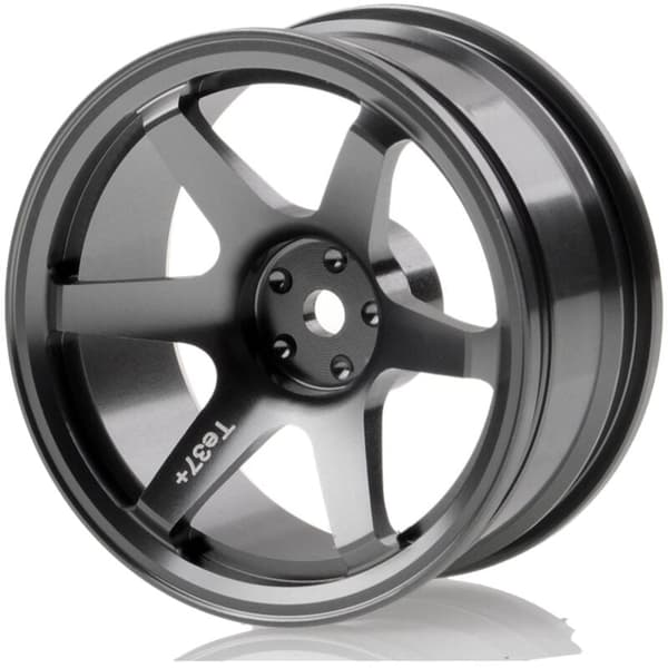 4P 6-eget eger aluminiumfælg til RC 1/10 On-Road 1052 Drift Sakura TE37+, Grå