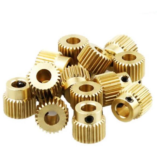 12 st Mk7 MK8 Extrusionväxel 26 Tänder Mässing Matningsdrivning för Anet A8 3D-skrivare Extruder
