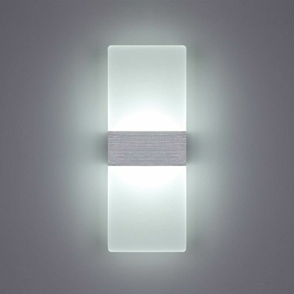 6W Indendørs LED Vægskinne 6000K Kold Hvid Akryl Vægslampe Moderne Design Størrelse: 29x11CM Bruges til at dekorere stue soveværelse gang trappe studie