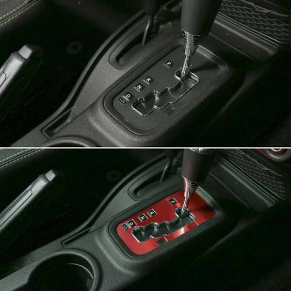 Girskiftpanel Dekor Deksel Trim Klistremerker Interiør For Wrangler JK 2011 Oppgradert Bilstyling Tilbehør