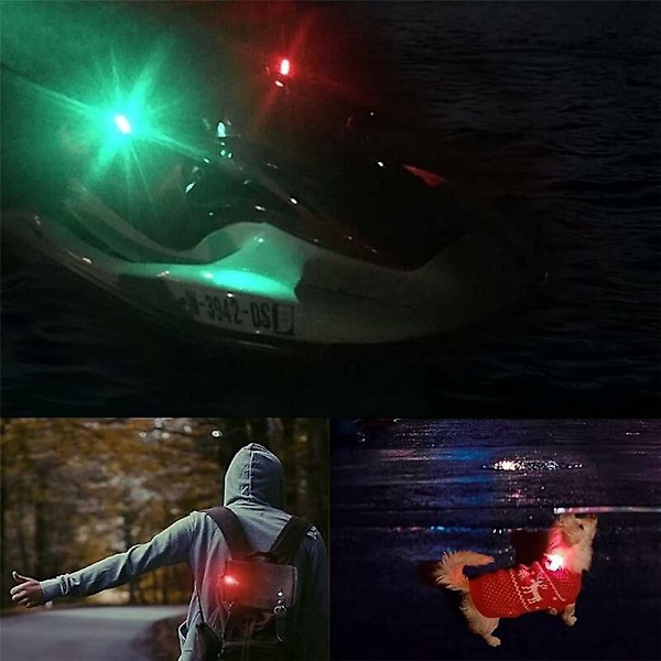 6 stk. Cykel LED Sikkerhedslygter, Navigationslys til Både Kajak, 3 Typer Blinkende Tilstande, Vandafvisende Nem