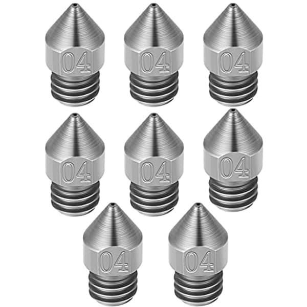 8 stk Mk8 0,4 mm/1,75 mm 3D-skriverdyser i rustfritt stål