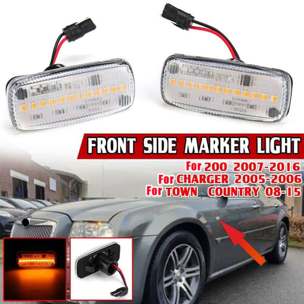 For 200 300C Sebring Caliber Nitro Compass Bil LED Side Marker Lys Blinklys Hvit