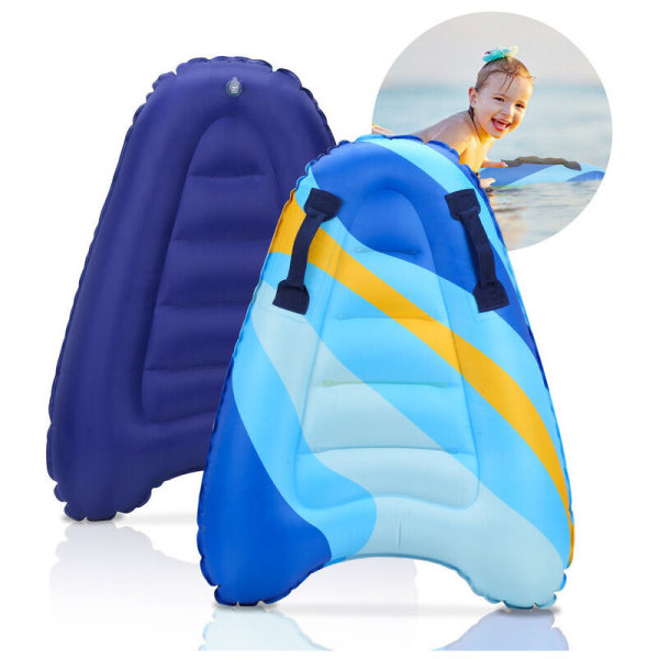 Uppblåsbar surfbräda för simbassäng, bärbar bodyboard för vuxna och barn att lära sig simma och surfa, lätt vattenskidor