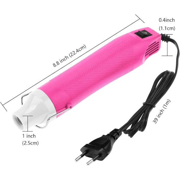 Handhållen varmluftspistol, 220V värmepistol, Handhållen värmepistol för DIY krympslang, plast, krympslangsprägling