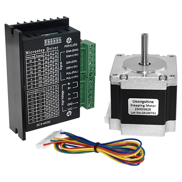 Nema 23 23HS5628 Stepper Motor till 57 2.8A med TB6600 NEMA17 Driver för CNC och 3D-skrivare Kontrolldelar - 8.0MM