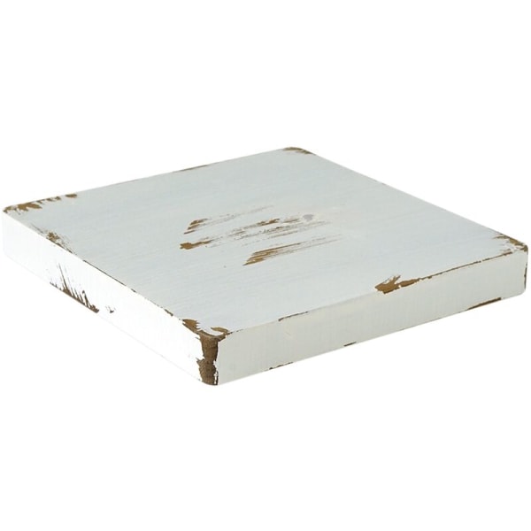 Træbakke Vintage Style Hvid Dessertbakke Håndlavet Bord Kage Dekoration Makeup Kaffe Kops Underkop M