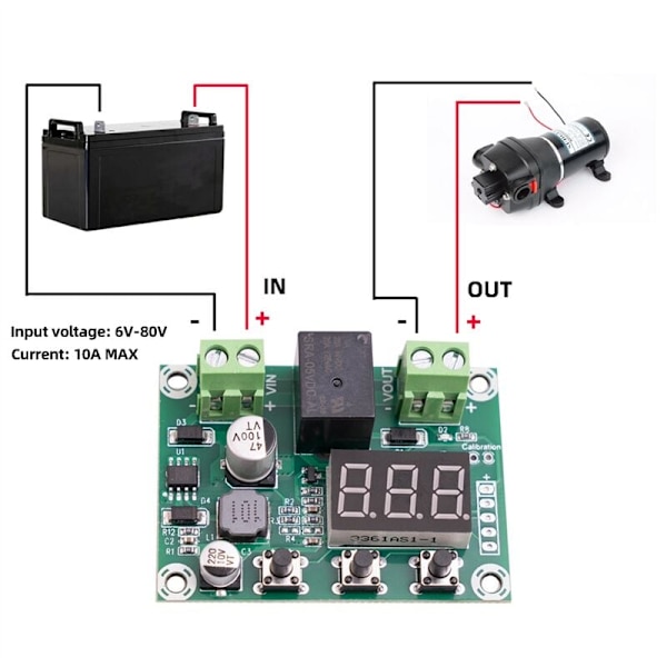 6V-80V Batteri DC Spännings Skyddsmodul Hög Spänning Underspänning Batteri Frånkoppling Utmatning Skyddskort