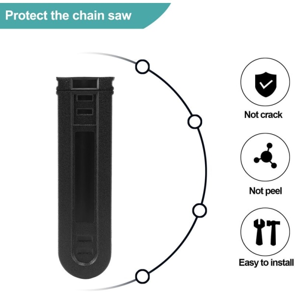 8 tommer - 12 tommer motorsagstangdeksel slire universell styreplate for motorsagstang beskyttende deksel svart