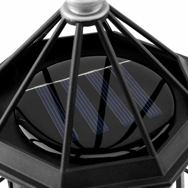 LED-aurinkokäyttöinen pyörivä majakkalamppu, ulkokoristelylyhty polulle, terassille, pihalle