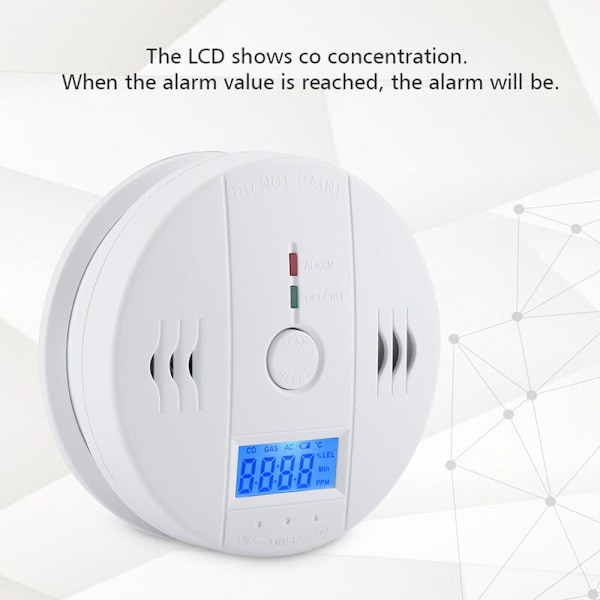 Koti-LCD-hiilimonoksididetekti, CO-hälytin, CO-ilmaisin