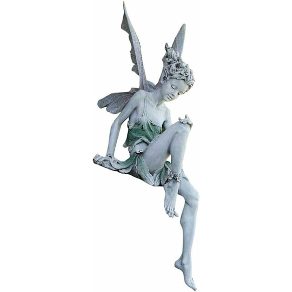 Havefigur til haven, Dekorativ statue, Fe-statue, Fe-havefigur Fe-pynt Stor statue Harpikshåndværk Studiedekoration Have Stue Hvid