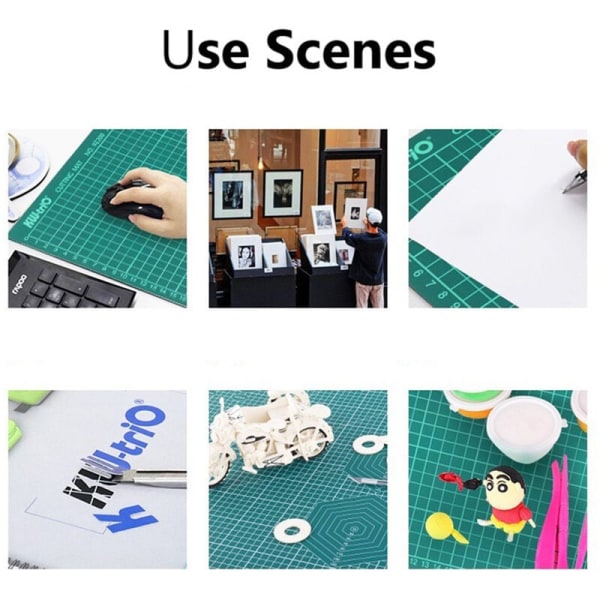 A3 PVC Skæremåtte Dobbeltsidet Selvhelbredende Skæremåtte Patchwork Udskæringsmåtte DIY Værktøjer Kontor Skæremåtter, Sort