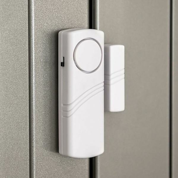 Dør- og Vinduealarm - Sæt med 4x Trådløs Indbrudsalarm - Hjemmesikkerhed mod Indbrud - Magnetisk Betjening - 100 dB