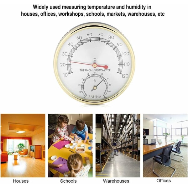 2 in 1 Hygrothermograph-saunamittari, saunatarvikkeet koteihin, toimistoihin, työpajoihin, kouluihin, markkinoille, varastoihin-
